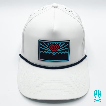 State of Baseball teal and red 5 Panel White Rope Performance hat