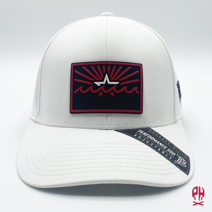 State of Football red and white White Curved Performance hat