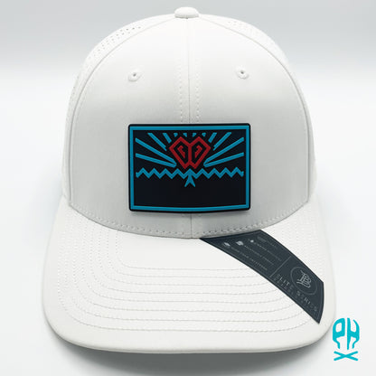 State of Baseball teal and red White Elite Curved hat