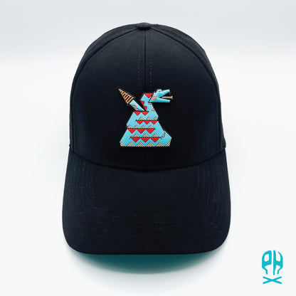 Kachina Snake Black Curved Performance hat